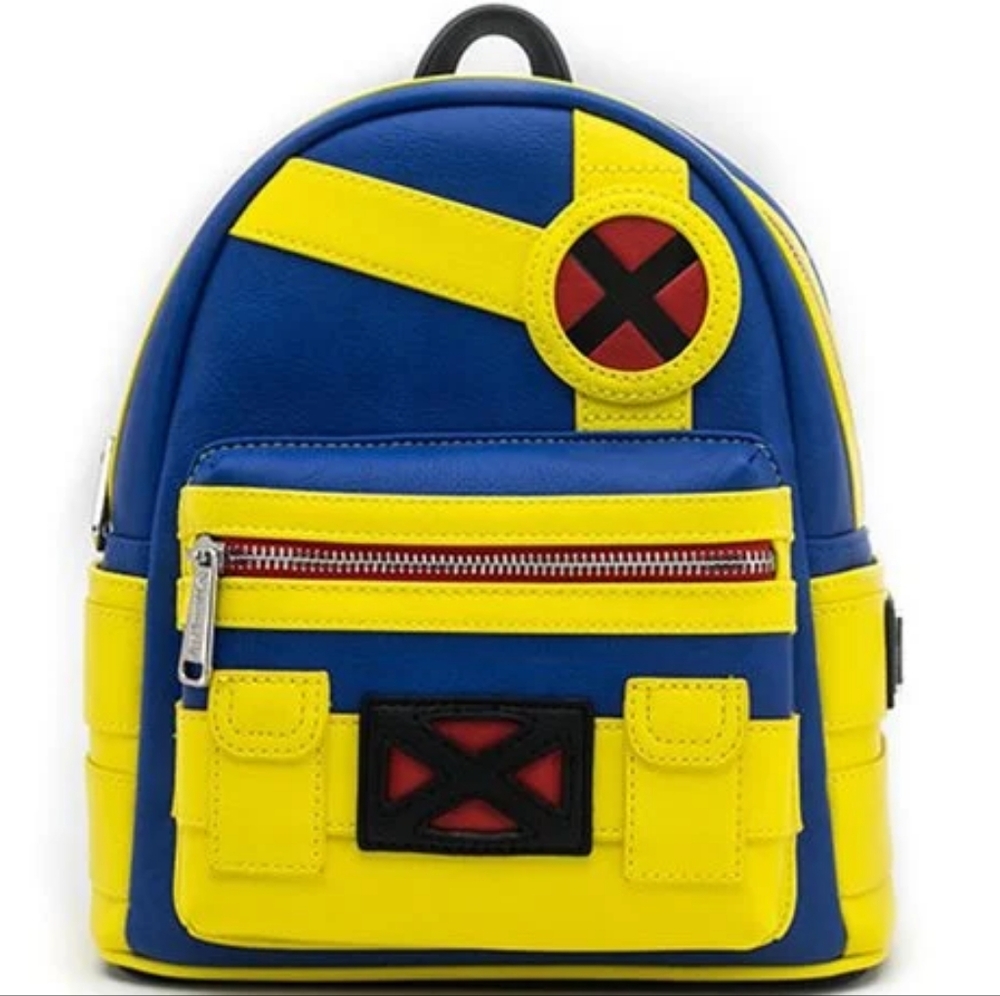 SOLD- Loungefly X-Men Cyclops Suit Cosplay Costume Marvel Mini Backpack RARE